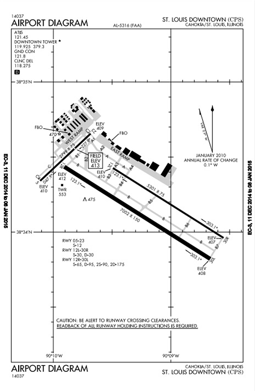 St. Louis Downtown Airport Diagram 2015