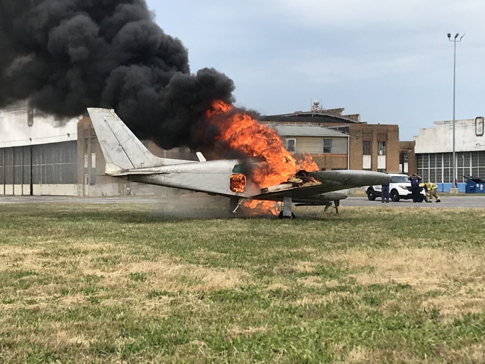 Burning Plane During Exercise