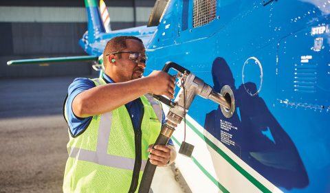 Working fueling an aircraft