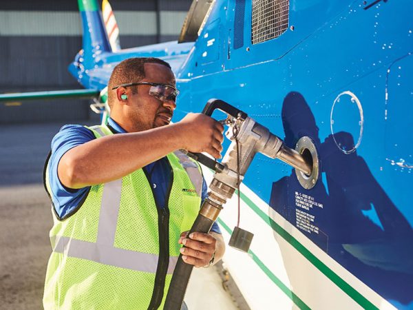 Working fueling an aircraft