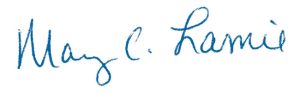 Mary Lamie signature.